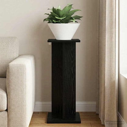 vidaXL Plant Stand Black Oak 25 x 25.5 x 60.5 cm Engineered Wood