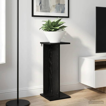 vidaXL Plant Stand 2 pcs Black Oak 25 x 25.5 x 60.5 cm Engineered Wood