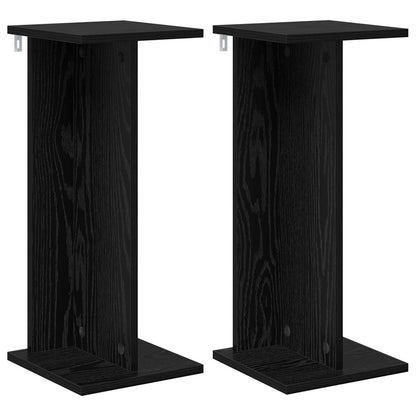 vidaXL Plant Stand 2 pcs Black Oak 25 x 25.5 x 60.5 cm Engineered Wood