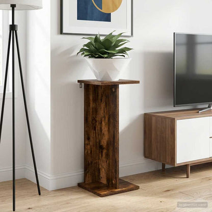 vidaXL Plant Stand Smoked Oak 25 x 25.5 x 60.5 cm Engineered Wood