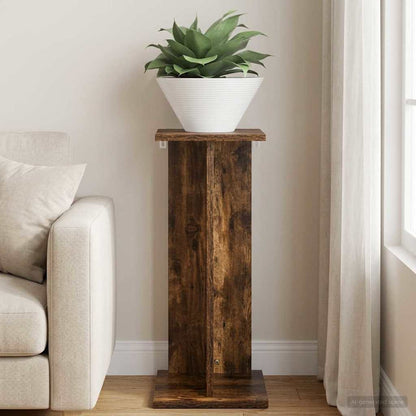 vidaXL Plant Stand Smoked Oak 25 x 25.5 x 60.5 cm Engineered Wood