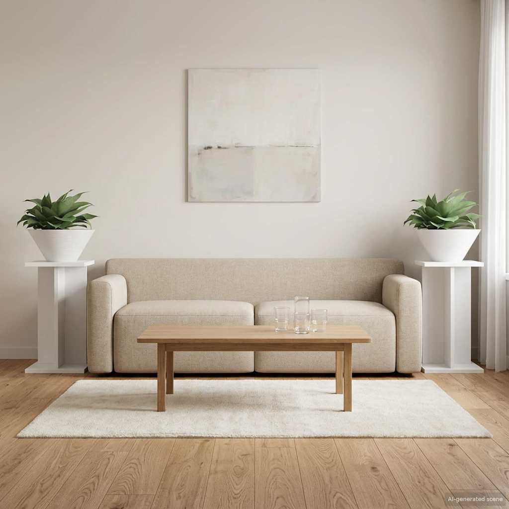 vidaXL Plant Stand 2 pcs White 25 x 25.5 x 40.5 cm Engineered Wood