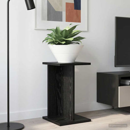 vidaXL Plant Stand Black Oak 25 x 25.5 x 40.5 cm Engineered Wood