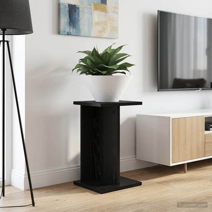 vidaXL Plant Stand 2 pcs Black Oak 25 x 25.5 x 40.5 cm Engineered Wood
