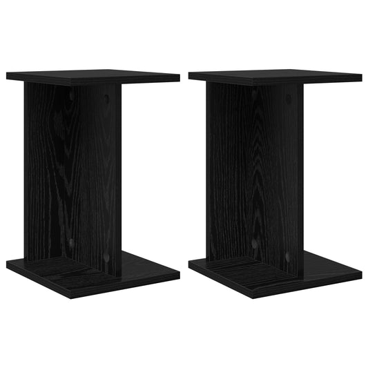 vidaXL Plant Stand 2 pcs Black Oak 25 x 25.5 x 40.5 cm Engineered Wood