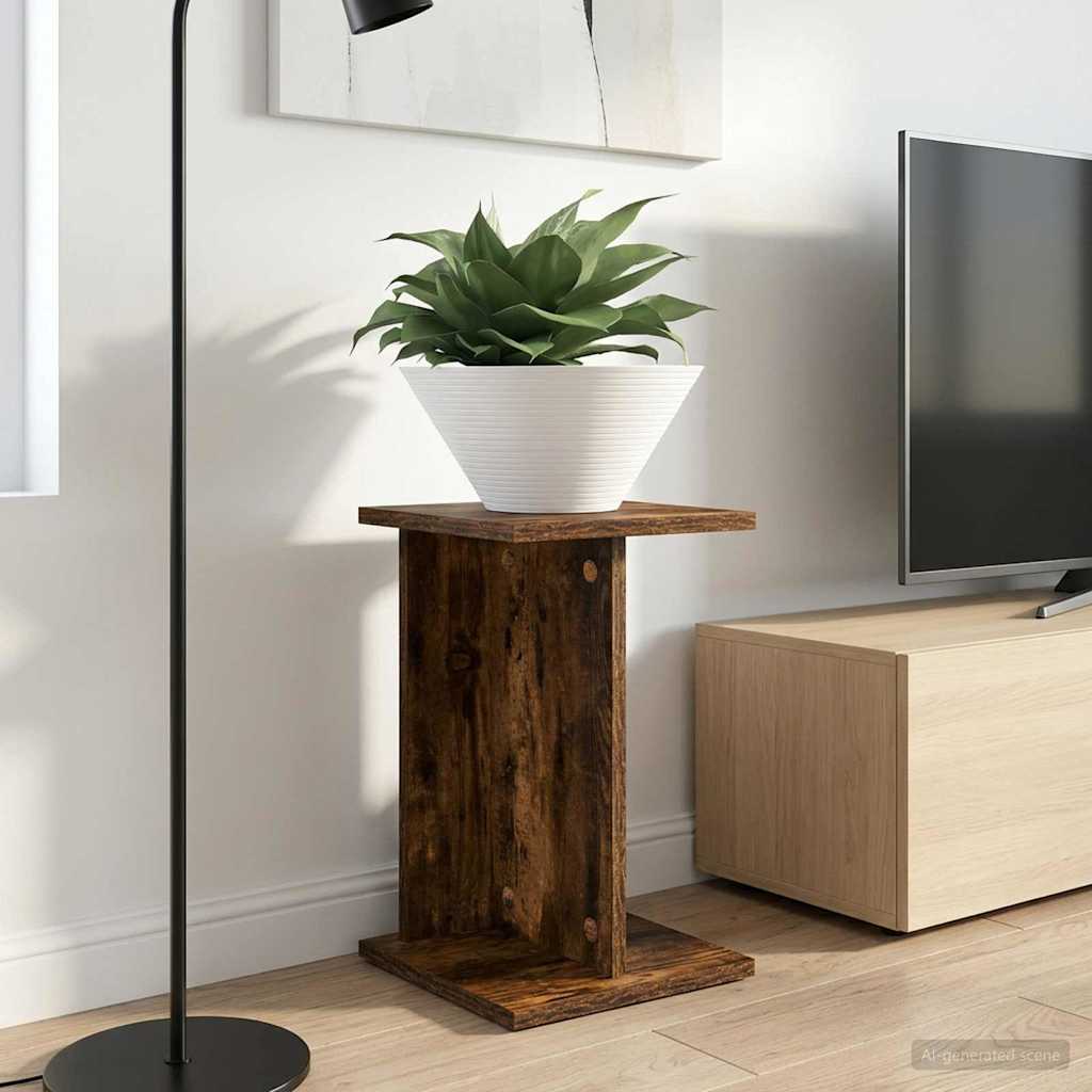 vidaXL Plant Stand Smoked Oak 25 x 25.5 x 40.5 cm Engineered Wood