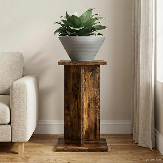 vidaXL Plant Stand Smoked Oak 25 x 25.5 x 40.5 cm Engineered Wood