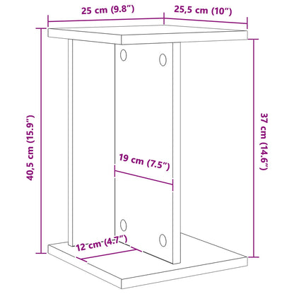 vidaXL Plant Stand Smoked Oak 25 x 25.5 x 40.5 cm Engineered Wood