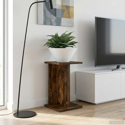 vidaXL Plant Stand 2 pcs Smoked Oak 25 x 25.5 x 40.5 cm