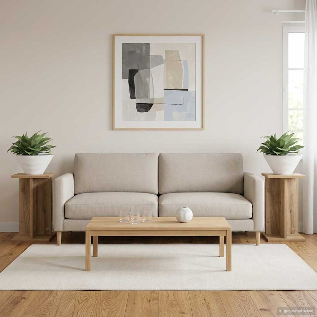 vidaXL Plant Stand 2 pcs Artisan Oak 25 x 25.5 x 40.5 cm