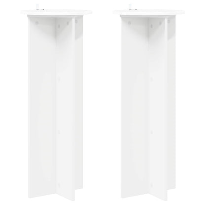 vidaXL Plant Stand 2 pcs White Ø40 x 100 cm Engineered Wood