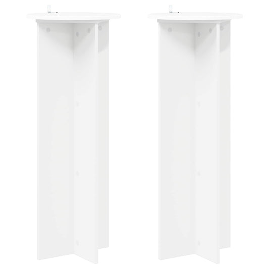 vidaXL Plant Stand 2 pcs White Ø40 x 100 cm Engineered Wood