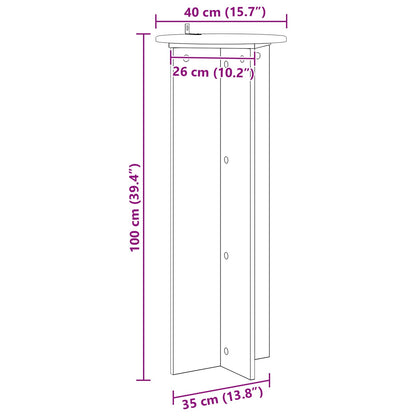 vidaXL Plant Stand 2 pcs White Ø40 x 100 cm Engineered Wood