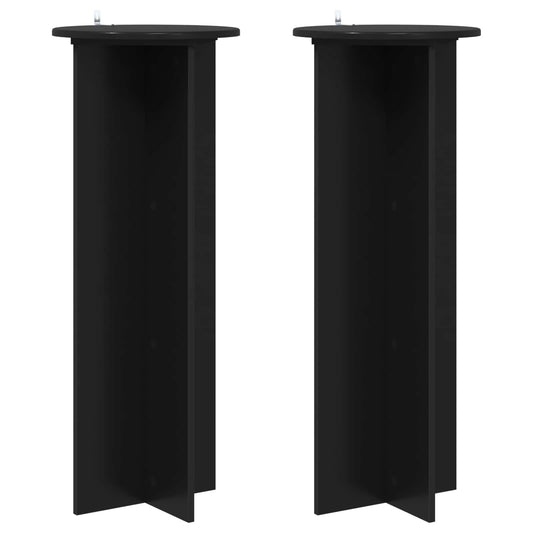 vidaXL Plant Stand 2 pcs Black Ø40 x 100 cm Engineered Wood