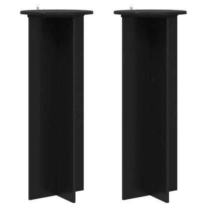 vidaXL Plant Stand 2 pcs Black Ø40 x 100 cm Engineered Wood