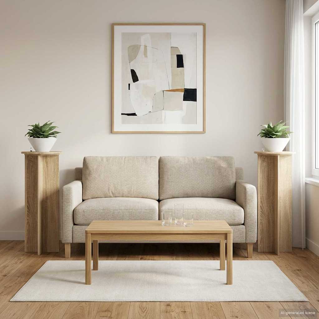 vidaXL Plant Stand 2 pcs Sonoma Oak Ø40 x 100 cm Engineered Wood