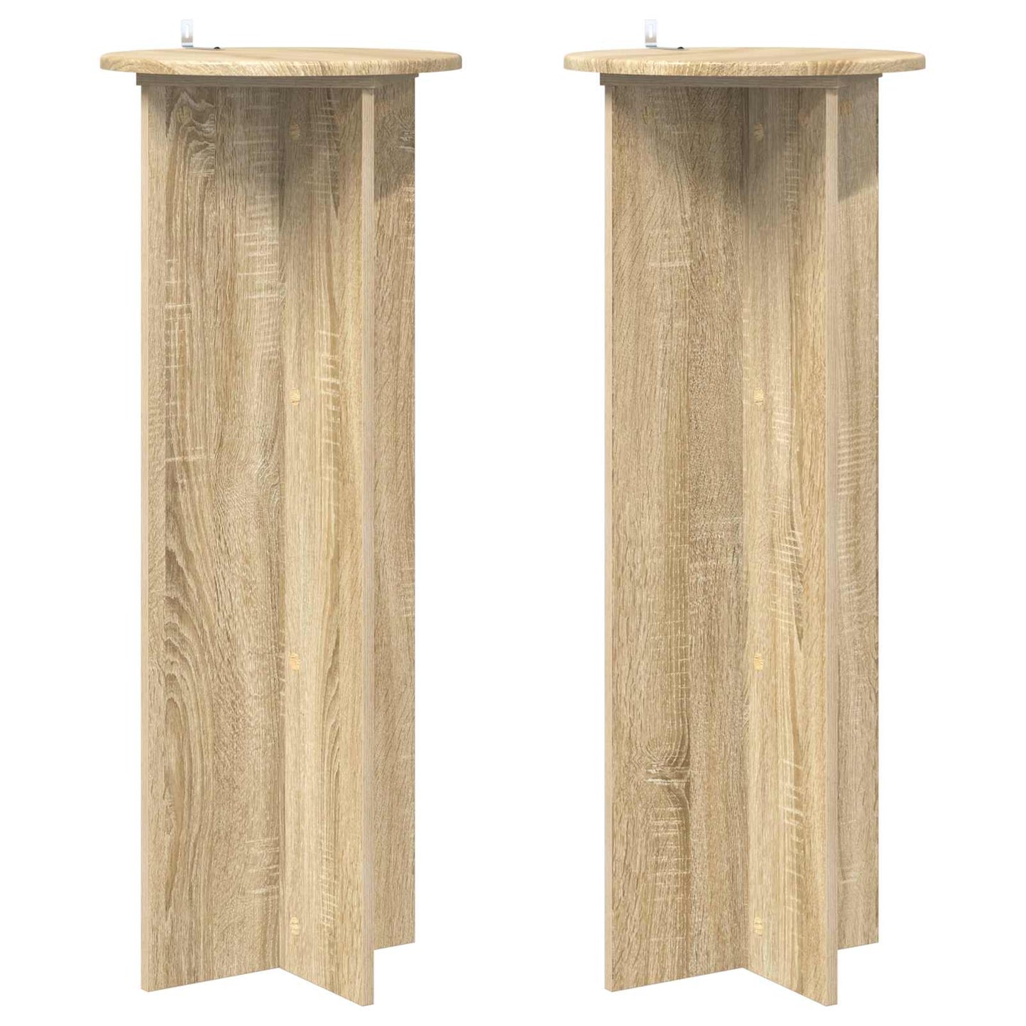 vidaXL Plant Stand 2 pcs Sonoma Oak Ø40 x 100 cm Engineered Wood