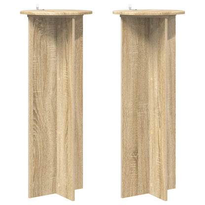 vidaXL Plant Stand 2 pcs Sonoma Oak Ø40 x 100 cm Engineered Wood