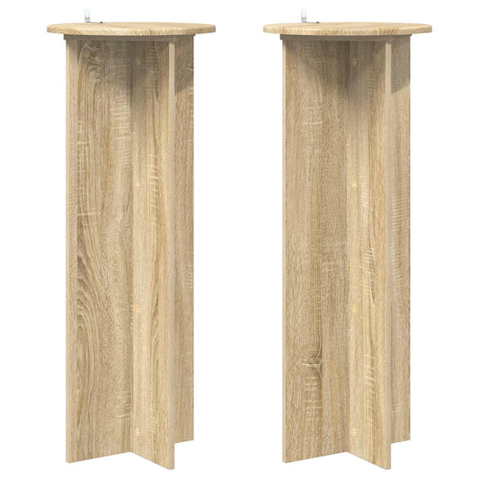 vidaXL Plant Stand 2 pcs Sonoma Oak Ø40 x 100 cm Engineered Wood