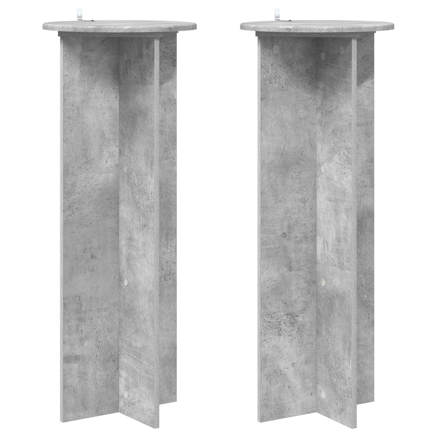 vidaXL Plant Stand 2 pcs Concrete Grey Ø40 x 100 cm Engineered Wood