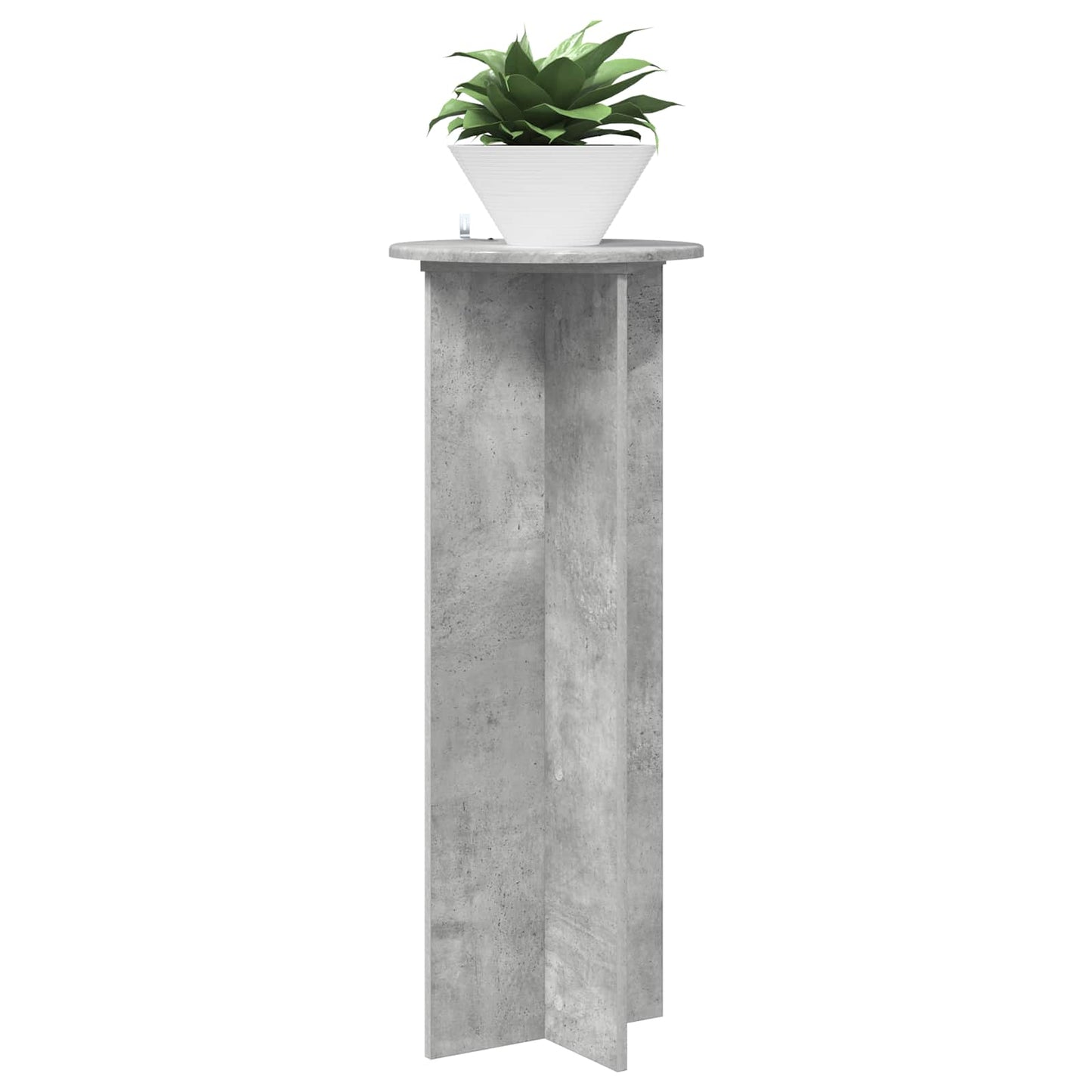 vidaXL Plant Stand 2 pcs Concrete Grey Ø40 x 100 cm Engineered Wood