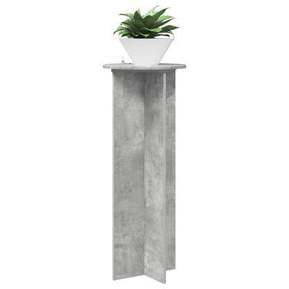 vidaXL Plant Stand 2 pcs Concrete Grey Ø40 x 100 cm Engineered Wood