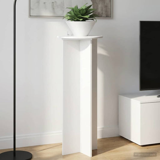 vidaXL Plant Stand 2 pcs High Gloss White Ø40 x 100 cm Engineered Wood