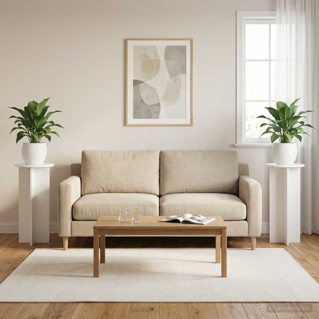 vidaXL Plant Stand 2 pcs High Gloss White Ø40 x 100 cm Engineered Wood