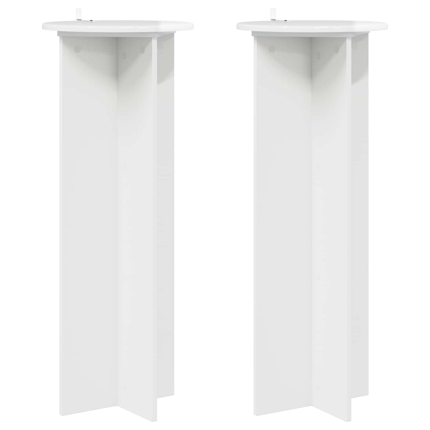 vidaXL Plant Stand 2 pcs High Gloss White Ø40 x 100 cm Engineered Wood