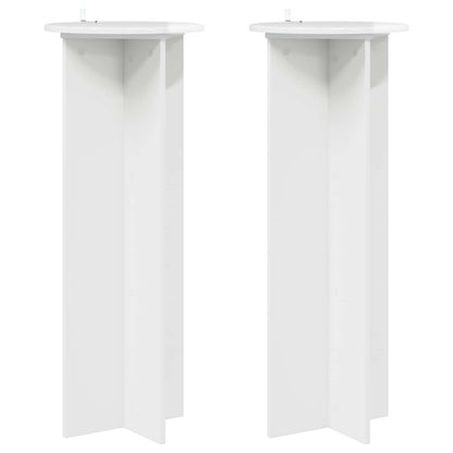vidaXL Plant Stand 2 pcs High Gloss White Ø40 x 100 cm Engineered Wood