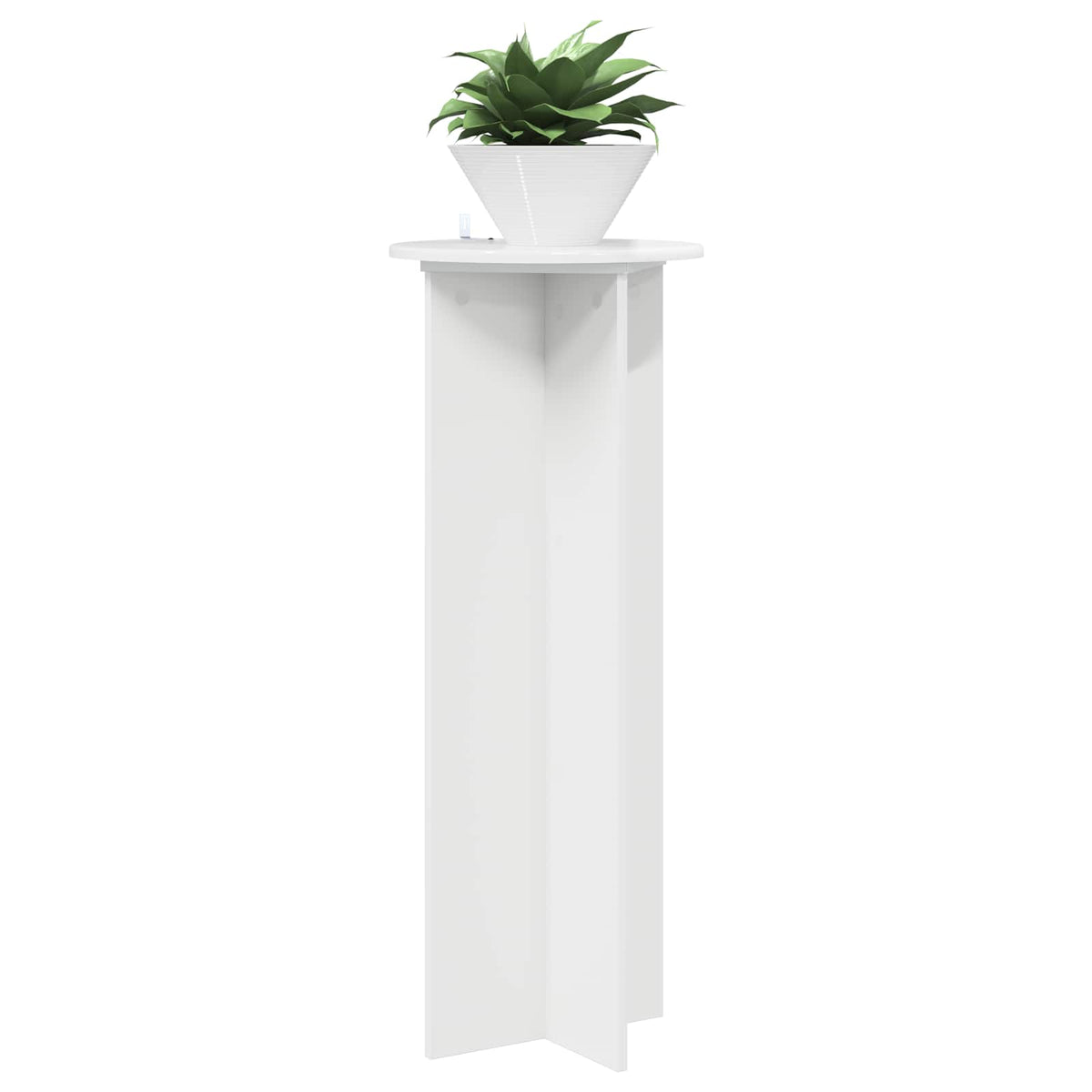 vidaXL Plant Stand 2 pcs High Gloss White Ø40 x 100 cm Engineered Wood