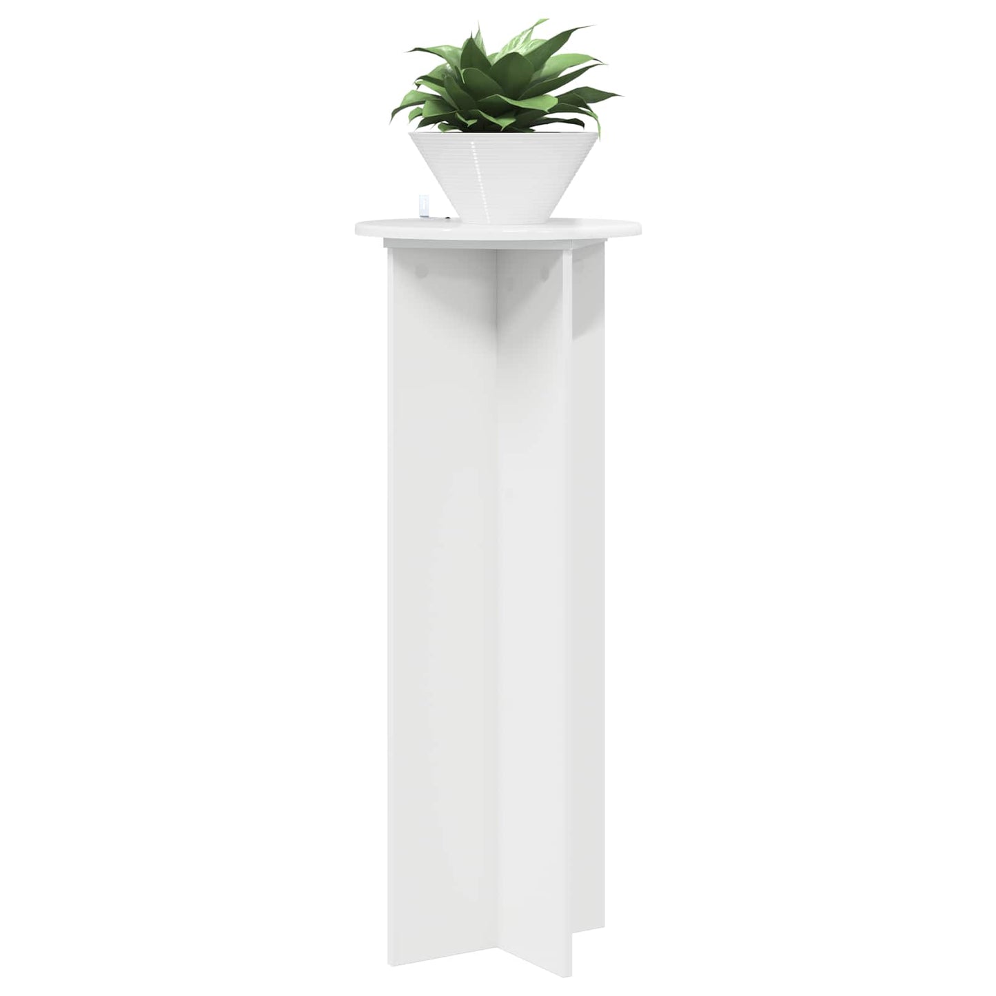vidaXL Plant Stand 2 pcs High Gloss White Ø40 x 100 cm Engineered Wood