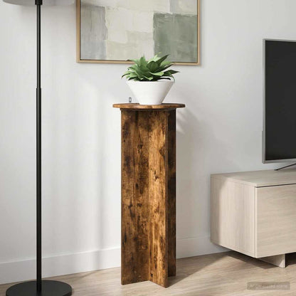 vidaXL Plant Stand 2 pcs Smoked Oak Ø40 x 100 cm Engineered Wood