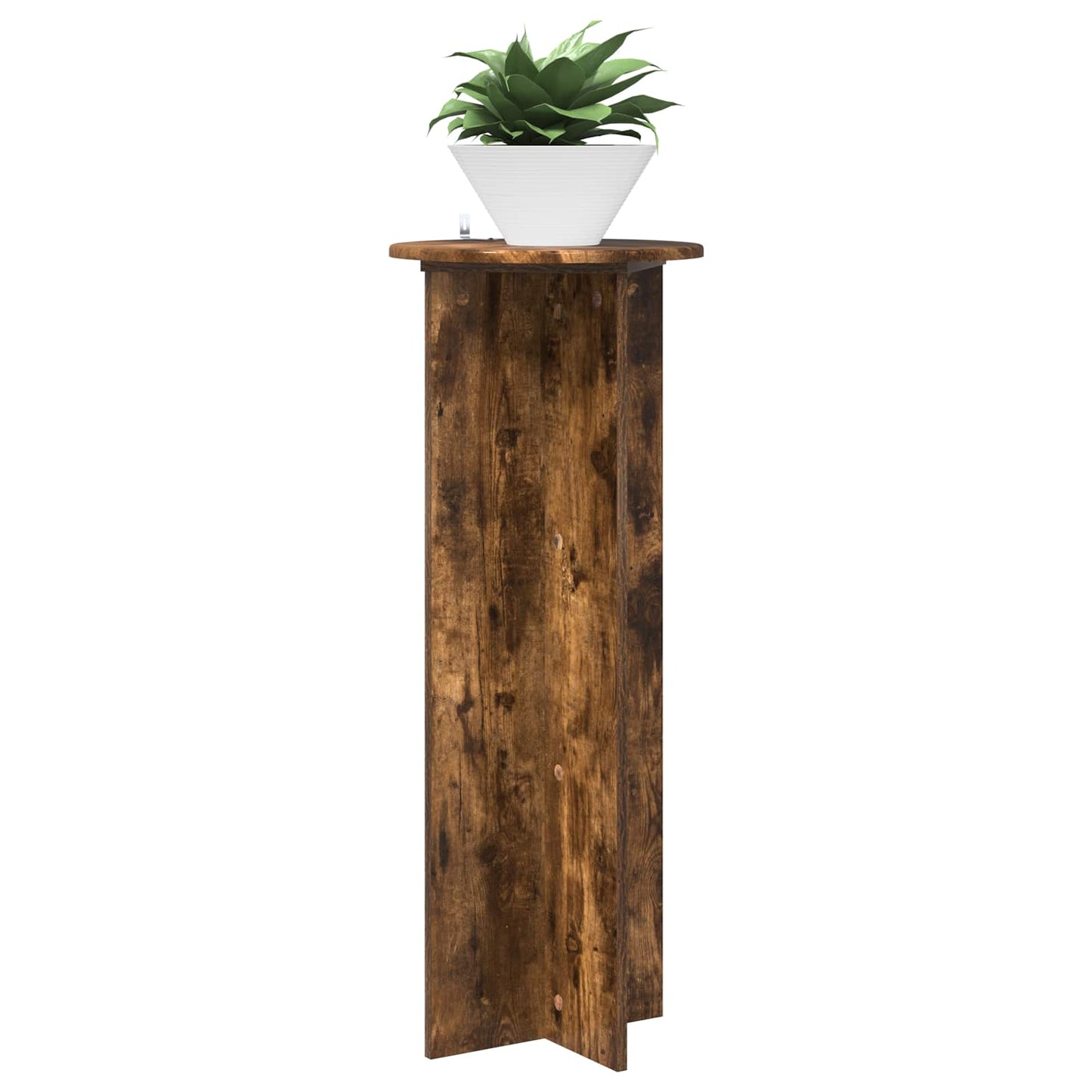 vidaXL Plant Stand 2 pcs Smoked Oak Ø40 x 100 cm Engineered Wood