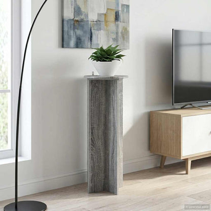 vidaXL Plant Stand 2 pcs Grey Sonoma Ø40 x 100 cm Engineered Wood
