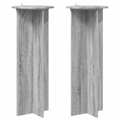 vidaXL Plant Stand 2 pcs Grey Sonoma Ø40 x 100 cm Engineered Wood