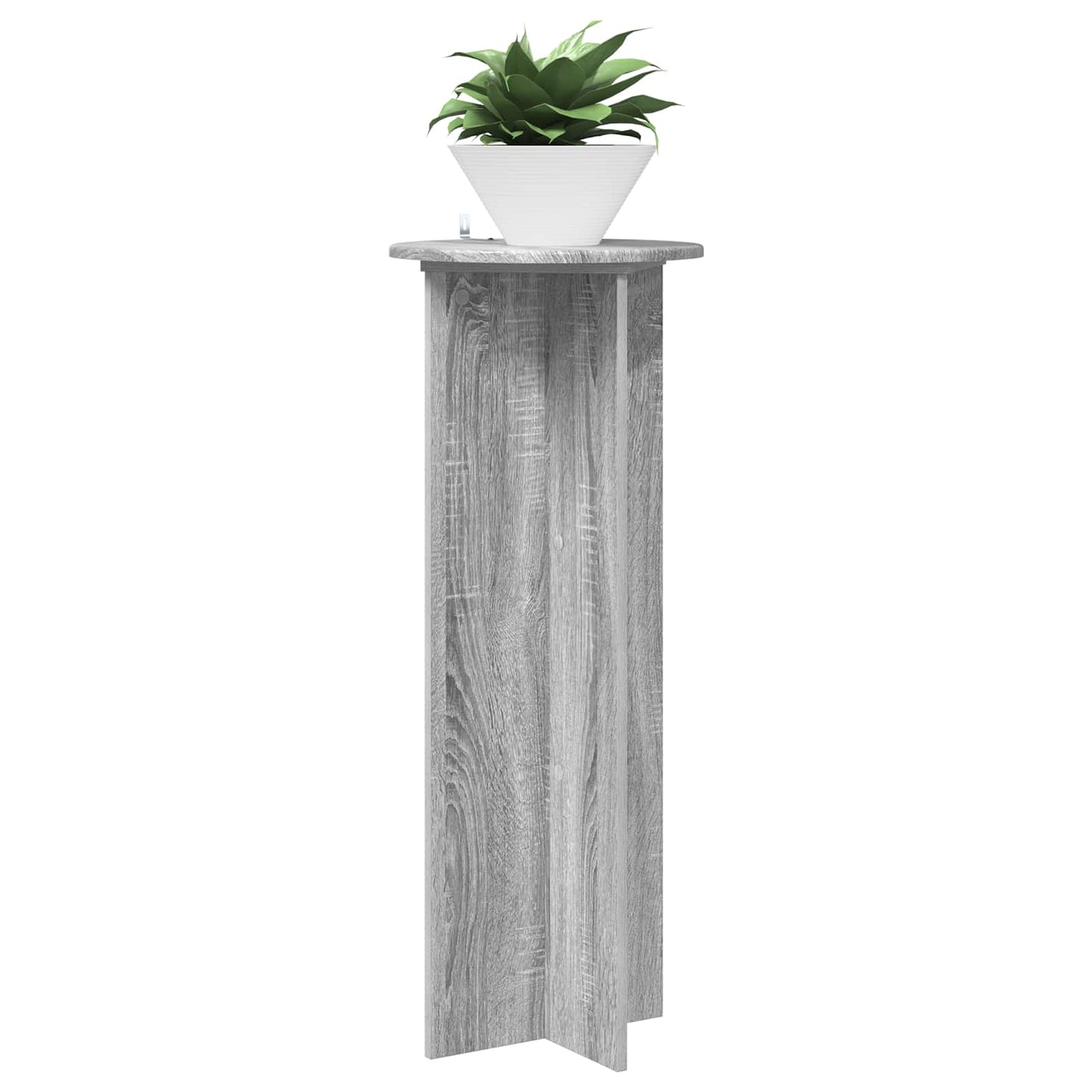vidaXL Plant Stand 2 pcs Grey Sonoma Ø40 x 100 cm Engineered Wood