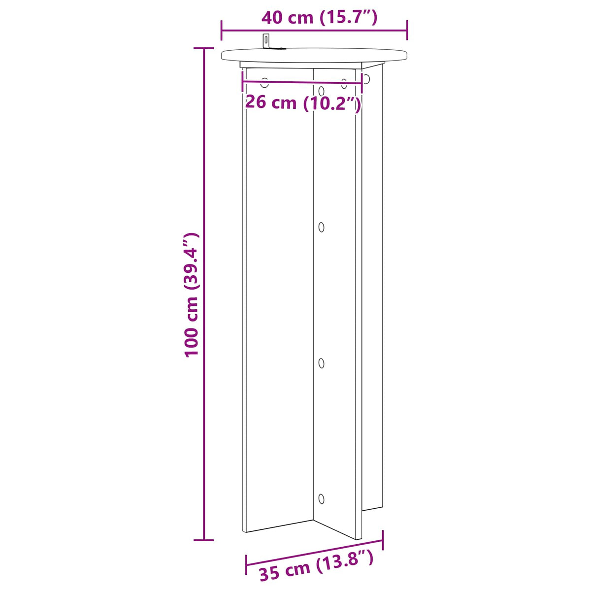 vidaXL Plant Stand 2 pcs Grey Sonoma Ø40 x 100 cm Engineered Wood