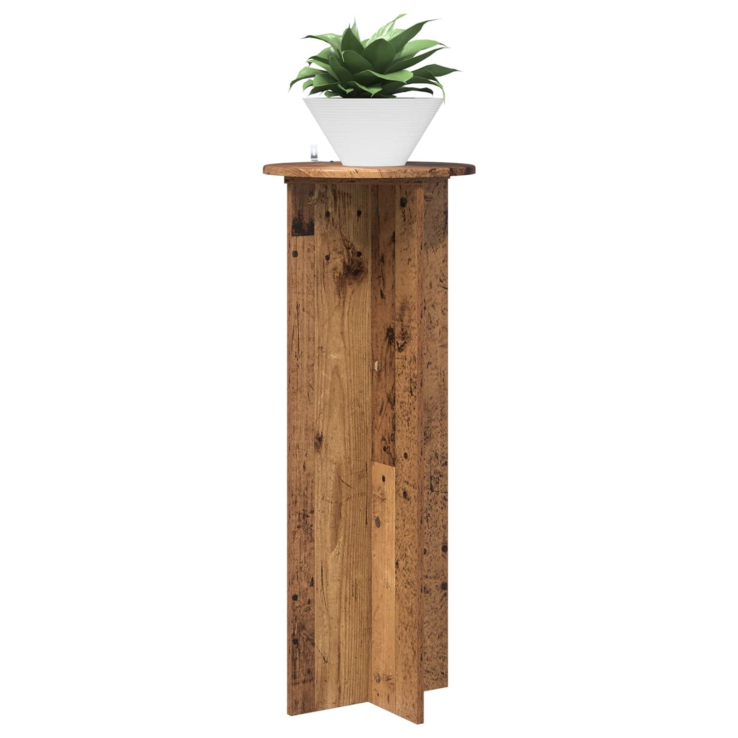 vidaXL Plant Stand 2 pcs Old Wood Ø40 x 100 cm Engineered Wood