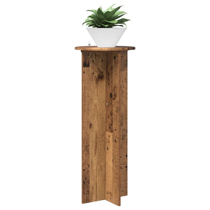 vidaXL Plant Stand 2 pcs Old Wood Ø40 x 100 cm Engineered Wood