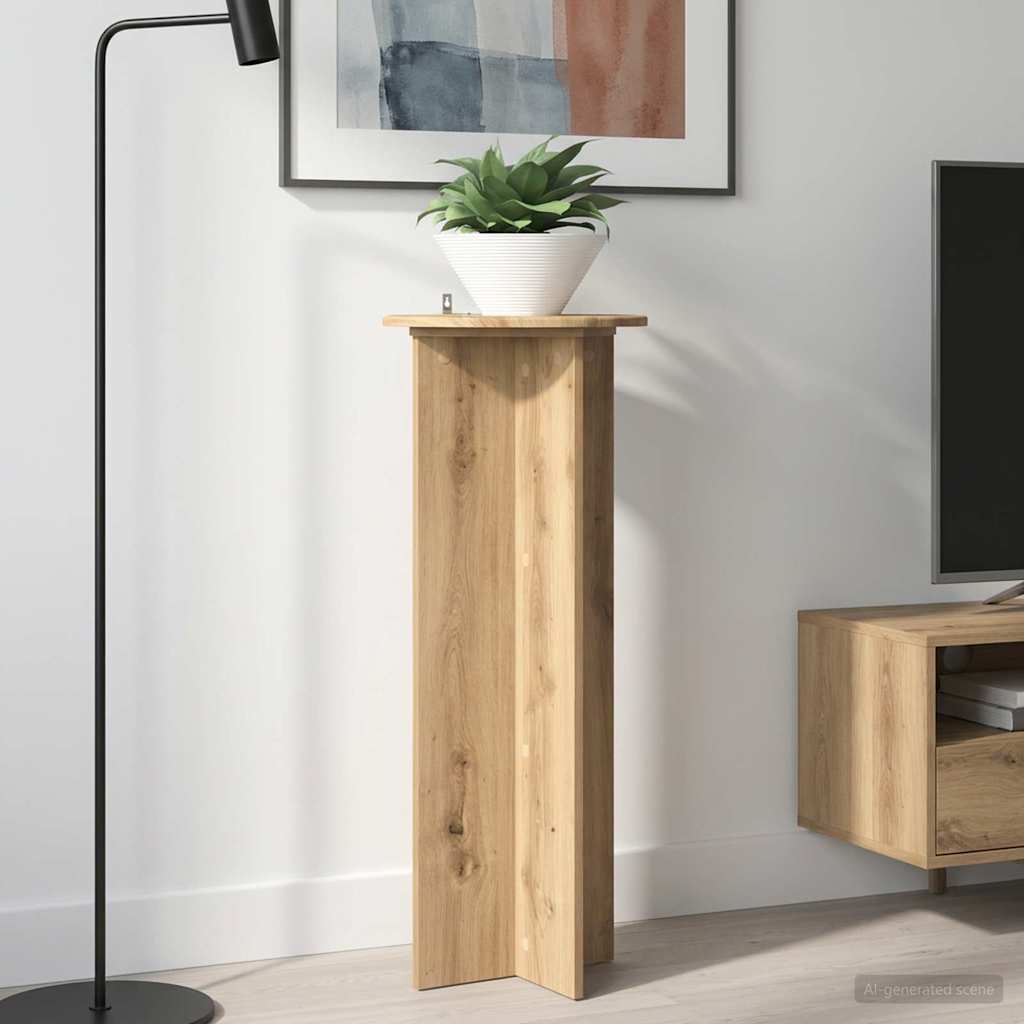 vidaXL Plant Stand 2 pcs Artisan Oak Ø40 x 100 cm Engineered Wood