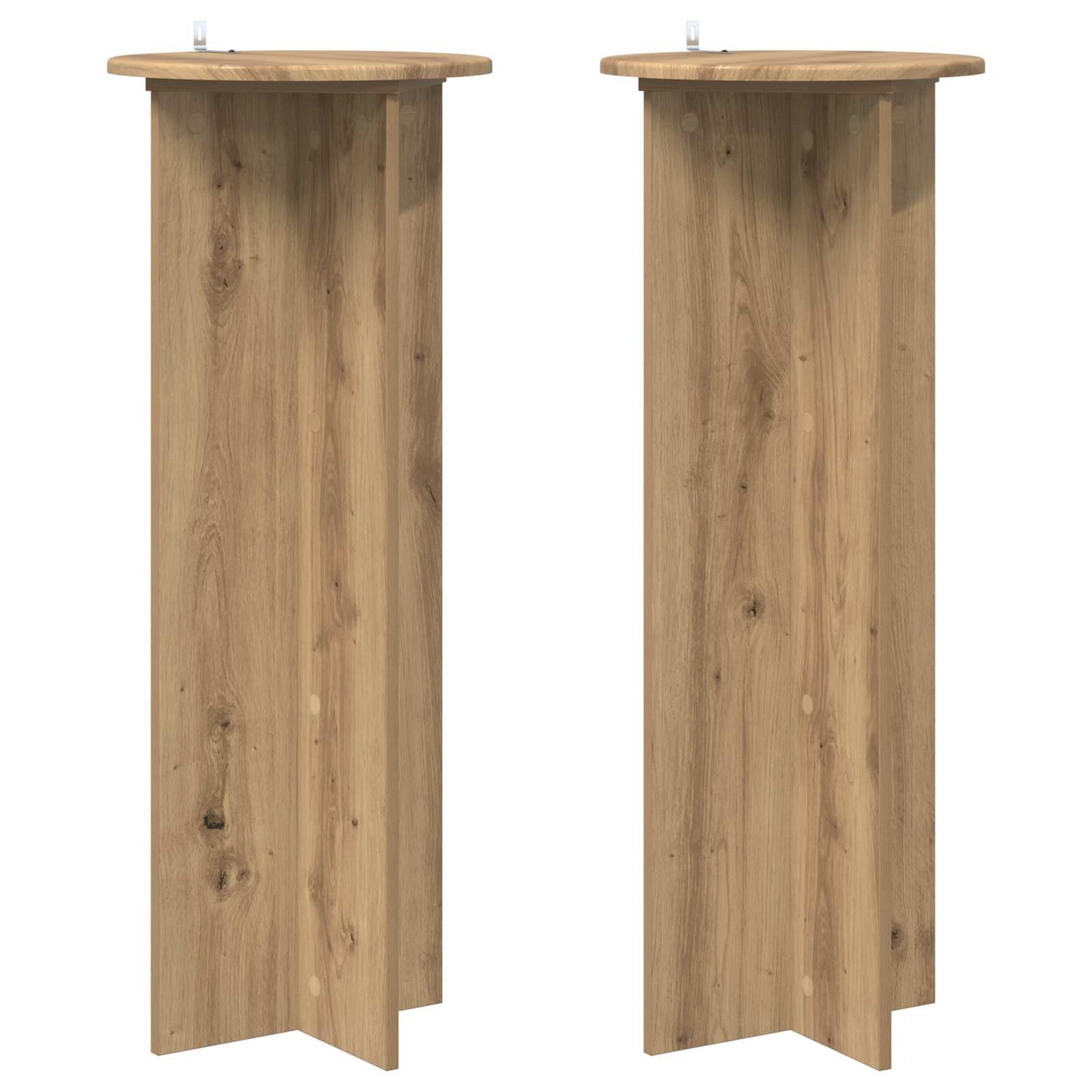 vidaXL Plant Stand 2 pcs Artisan Oak Ø40 x 100 cm Engineered Wood