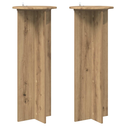vidaXL Plant Stand 2 pcs Artisan Oak Ø40 x 100 cm Engineered Wood