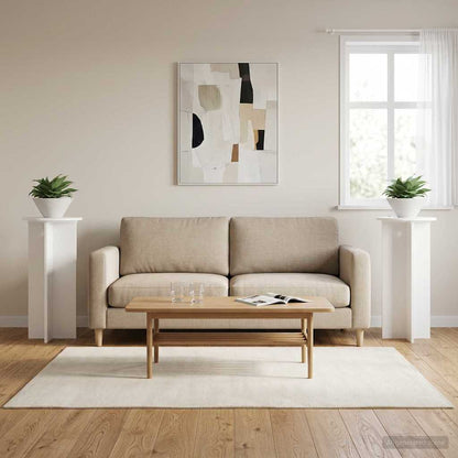 vidaXL Plant Stand 2 pcs White Ø40 x 80 cm Engineered Wood