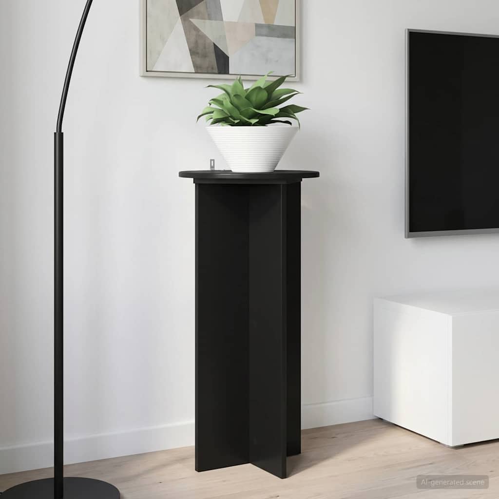 vidaXL Plant Stand 2 pcs Black 40 x 40 x 80 cm Engineered Wood