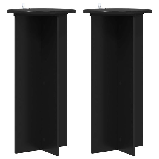 vidaXL Plant Stand 2 pcs Black 40 x 40 x 80 cm Engineered Wood