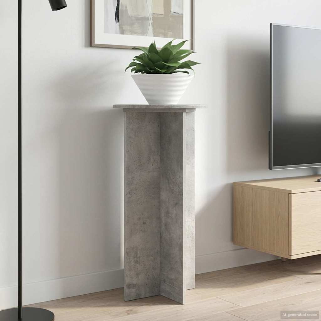 vidaXL Plant Stand 2 pcs Concrete Grey 40 x 40 x 80 cm Engineered Wood
