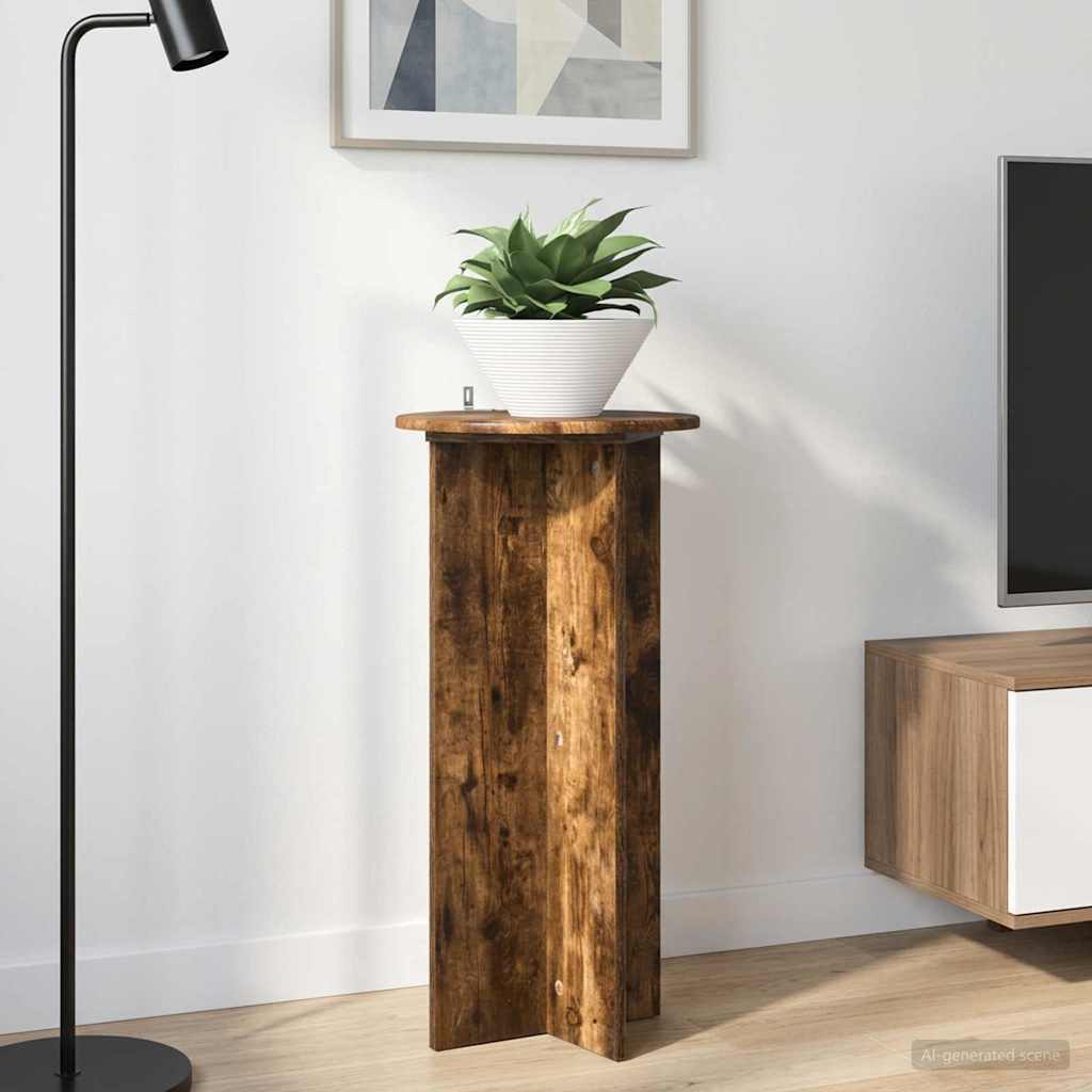 vidaXL Plant Stand 2 pcs Smoked Oak 40 x 40 x 80 cm Engineered Wood