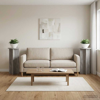 vidaXL Plant Stand 2 pcs Grey Sonoma 40 x 40 x 80 cm Engineered Wood