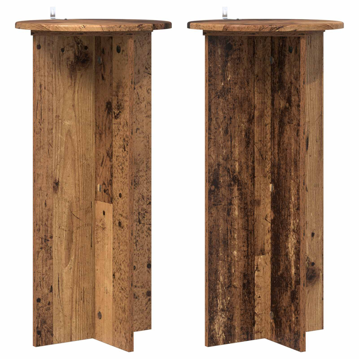 vidaXL Plant Stand 2 pcs Old Wood 40 x 40 x 80 cm Engineered Wood